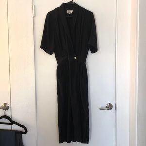VTG SZ 8 Royal Silk Faux-wrap Dress